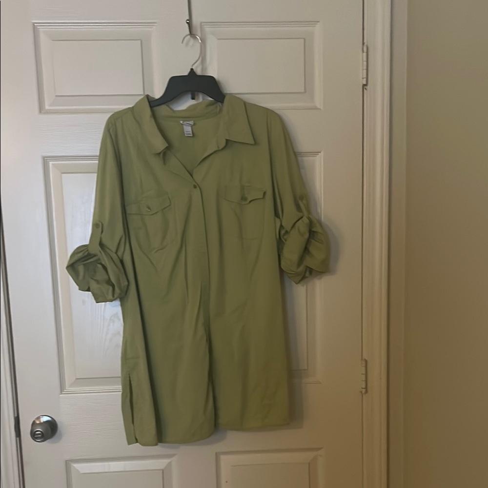 Green Button-Up Shirt
